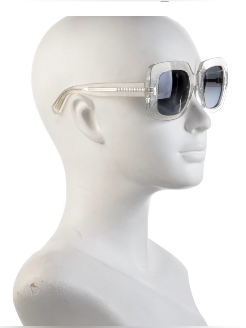Boucheron BC0006S Crystal Oversized Square Sunglasses Blue Gradient
